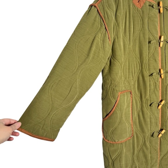 Free People Lush It Duffle Coat Army Green Size XS NEW - Picture 9 of 16